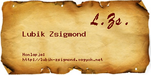 Lubik Zsigmond névjegykártya